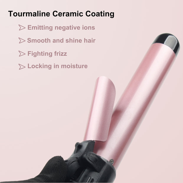 Rotating Curling Iron 1.1 Inch, Upgraded Automatic Curling Iron with Extra-Long Barrel, Dual Voltage Self Curling Wand 1.25" Hair Curler for Long Hair for Effortless Waves, Beach Curls - Luxe Ladies Moda