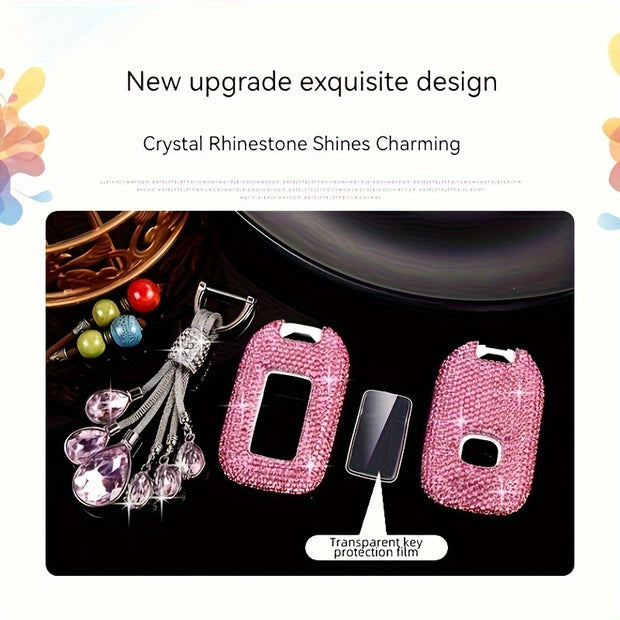 Fashion Women's Sparkling Rhinestone for Honda Car Key fob Cover Fit Vezel City Civic Jazz CRV BRV HRV Shuttle Vezel Pilot Accord Accessories - Luxe Ladies Moda