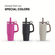 40 Oz Tumbler With Handle And Straw, Car Mug, Stainless Steel Vacuum Travel Mug, Vacuum Water Bottle For Gift Party Office Coffee - Luxe Ladies Moda