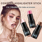 3PCS Cream Contour Stick Makeup Kit Face Contour Highlighter Stick,Smooth Cream Bronzer Contour Blush Stick Long Lasting Highlighter Makeup Stick for Cheeks,Eyes,Lips (02,05,06)