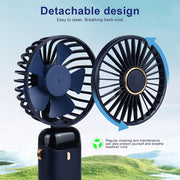 Portable Mini Handheld Fan - 5000mAh USB Rechargeable, Touch Control, 5-Speed Foldable Fan, LED Display, For Home, Office, Outdoor Hand Held/Desk/Neck Fan 3 In 1 Mini Fan With Base - Luxe Ladies Moda