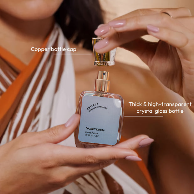 Joyroud Coconut Vanilla Bliss Eau De Parfum for Women - Tropical Floral & Fruity Scent with Chamomile, Sweet Alcohol-Based Spray, Ideal Gift for Her on Thanksgiving, Christmas & Birthdays, 1.01fl.oz. - Luxe Ladies Moda