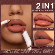 Ushas, 1Set, Long-Lasting Matte Nude Lipsticks With Lip Liner - Waterproof, 12 Shades, Makeup Essentials For Daily Wear, All Skin Types - Long-Lasting, Hydrating, And Nourishing Lip Care For Women - Luxe Ladies Moda