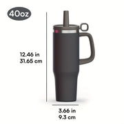 40 Oz Tumbler With Handle And Straw, Car Mug, Stainless Steel Vacuum Travel Mug, Vacuum Water Bottle For Gift Party Office Coffee - Luxe Ladies Moda