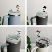 4Pcs/set Silicone Cowboy Hat Straw Covers Cap - Compatible With Stanley Cup 30 40 Oz, Cute Funny Tumbler Straw Topper (Straw Cover Only) - Luxe Ladies Moda