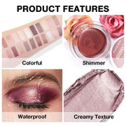 Cream Glitter Light Champagne Shimmer Metallic Eyeshadow Palette Makeup, Mini Instant Holographic Eyeshadow for Women, Sombras Crema Para Ojos, Talc, Paraben & Cruelty Free, 730
