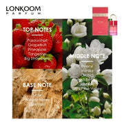 LONKOOM FIERY CHARM Women's EDP Perfume, 1.69oz/50ml, Long-Lasting Floral Fruity Scent with Strawberry Jasmine Lily Woody Notes, Refreshing Fragrance Ideal for Halloween/Christmas Gifts & Dates - Luxe Ladies Moda