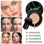 2pcs Mushroom CC Cream Hydrating Waterproof Long Lasting Air Cushion BB Cream Pore Invisible Face Makeup Foundation - Luxe Ladies Moda