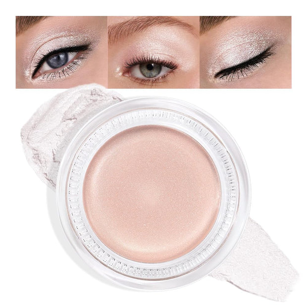 Cream Glitter Light Champagne Shimmer Metallic Eyeshadow Palette Makeup, Mini Instant Holographic Eyeshadow for Women, Sombras Crema Para Ojos, Talc, Paraben & Cruelty Free, 730