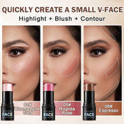 3PCS Cream Contour Stick Makeup Kit Face Contour Highlighter Stick,Smooth Cream Bronzer Contour Blush Stick Long Lasting Highlighter Makeup Stick for Cheeks,Eyes,Lips (02,05,06)