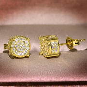 Choucong Hip Hop Stud Earring Vintage Jewelry 925 Sterling Silver Yellow Gold Fill Pave White Sapphire CZ Diamond Sparkling Women Men Earrings For Lover Gift - Luxe Ladies Moda
