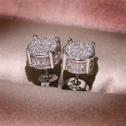 Choucong Hip Hop Stud Earring Vintage Jewelry 925 Sterling Silver Yellow Gold Fill Pave White Sapphire CZ Diamond Sparkling Women Men Earrings For Lover Gift - Luxe Ladies Moda