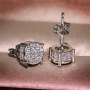 Choucong Hip Hop Stud Earring Vintage Jewelry 925 Sterling Silver Yellow Gold Fill Pave White Sapphire CZ Diamond Sparkling Women Men Earrings For Lover Gift - Luxe Ladies Moda