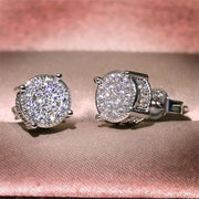 Choucong Hip Hop Stud Earring Vintage Jewelry 925 Sterling Silver Yellow Gold Fill Pave White Sapphire CZ Diamond Sparkling Women Men Earrings For Lover Gift - Luxe Ladies Moda